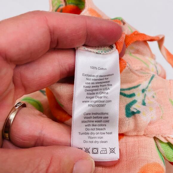 NWT Angel Dear 18/24M Peaches Tie Back Romper - Picture 6 of 6